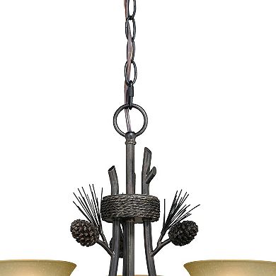 Sierra Bronze Rustic Pinecone Chandelier Light Fixture