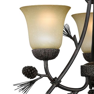 Sierra Bronze Rustic Pinecone Chandelier Light Fixture