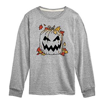 Boys 8-20 Pumpkin Lawn Bag Long Sleeve Graphic Tee