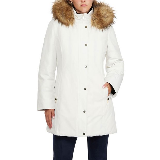 Ellen tracy coats with fur trim hotsell