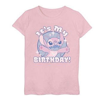 Disney's Lilo & Stich Angel It's My Birthday Girls 7-16 Graphic Tee