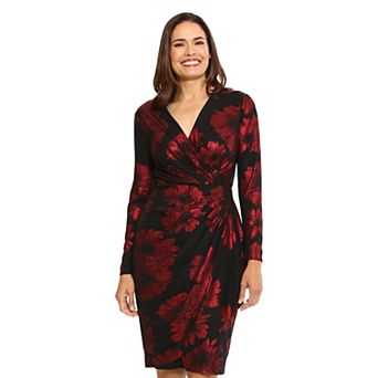 Women's London Times Wrap Ruffled Dress