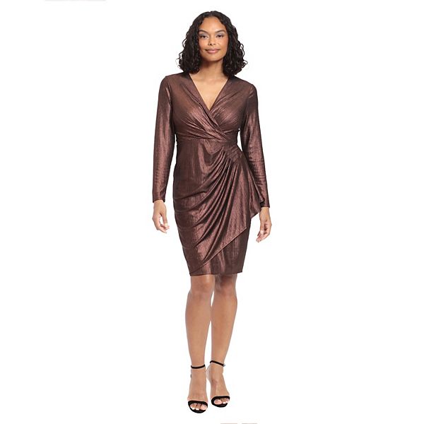 PAPER LONDON Womens Ruffled Plaid Jewel Neck Hi-Lo Dress
