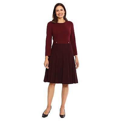 green emerald velvet dress Pleated Woven Fit and Flare Dress main image 0