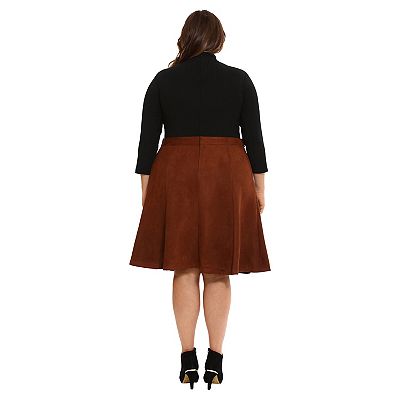 mixed media fit & flare dress English Factory main image 1