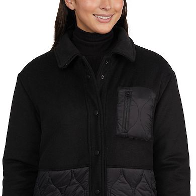 Juniors' Hurley Tilden Mixed Media Onion Quilt Shacket