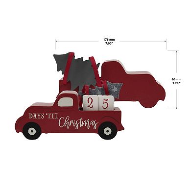 Christmas Countdown Red Truck Table Decor