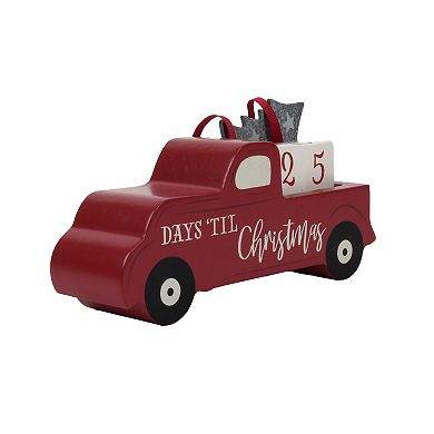 Christmas Countdown Red Truck Table Decor