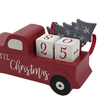 Christmas Countdown Red Truck Table Decor