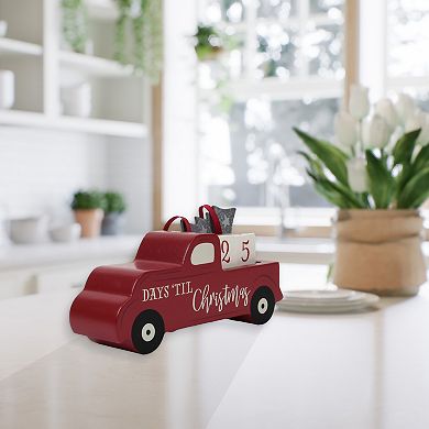 Christmas Countdown Red Truck Table Decor