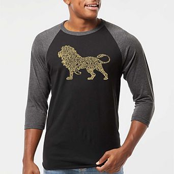 Lion - Men's Raglan Baseball Word Art T-shirt