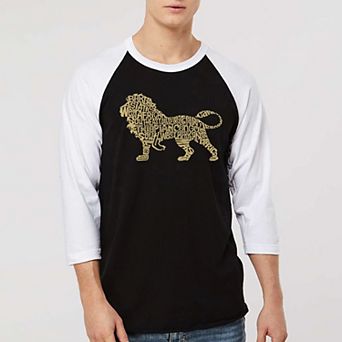 Lion - Men's Raglan Baseball Word Art T-shirt