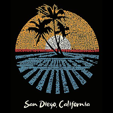 Cities In San Diego - Men's Raglan Baseball Word Art T-shirt
