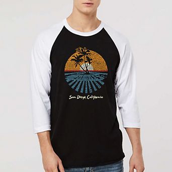 Cities In San Diego - Men's Raglan Baseball Word Art T-shirt