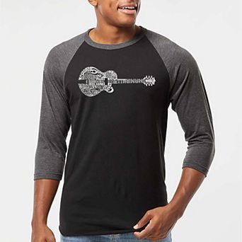 Country Guitar - Men's Raglan Baseball Word Art T-shirt