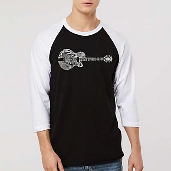 Country Guitar - Men's Raglan Baseball Word Art T-shirt