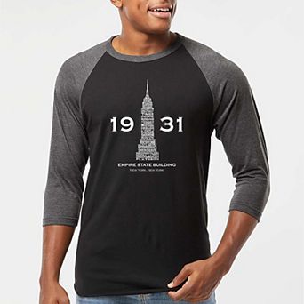 Empire State Building - Men's Raglan Baseball Word Art T-shirt