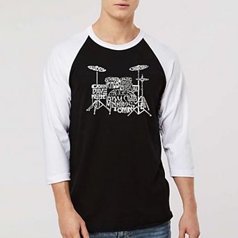 Drums - Men's Raglan Baseball Word Art T-shirt