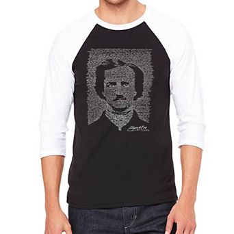 EDGAR ALLEN POE - THE RAVEN - Men's Raglan Baseball Word Art T-shirt