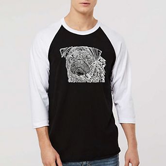 Pug Face - Men's Raglan Baseball Word Art T-shirt