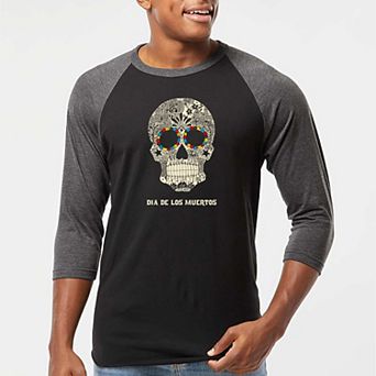 Dia De Los Muertos - Men's Raglan Baseball Word Art T-shirt