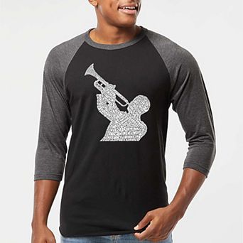 ALL TIME JAZZ SONGS - Men's Raglan Baseball Word Art T-shirt