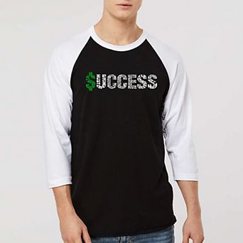 Success - Men's Raglan Baseball Word Art T-shirt