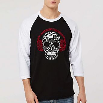 Music Notes Skull - Men's Raglan Baseball Word Art T-shirt