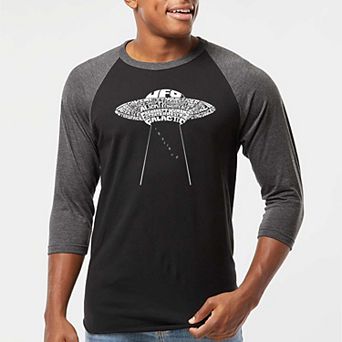 Flying Saucer UFO - Men's Raglan Baseball Word Art T-shirt