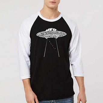 Flying Saucer UFO - Men's Raglan Baseball Word Art T-shirt