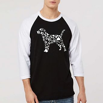 Dog Paw Prints - Men's Raglan Baseball Word Art T-shirt