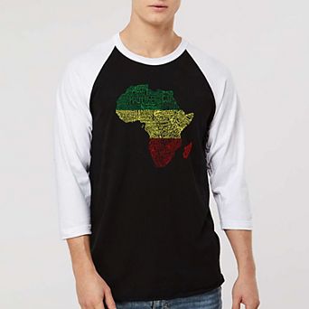 Countries in Africa - Men's Raglan Baseball Word Art T-shirt