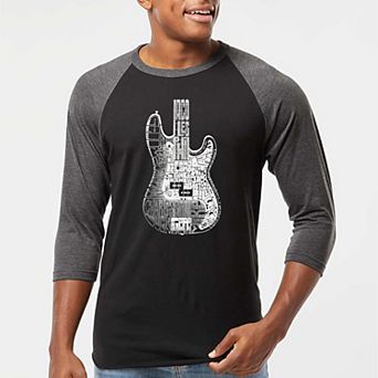 Bass Guitar - Men's Raglan Baseball Word Art T-shirt