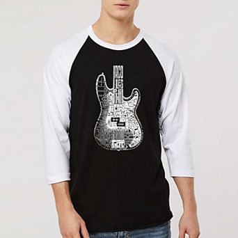 Bass Guitar - Men's Raglan Baseball Word Art T-shirt