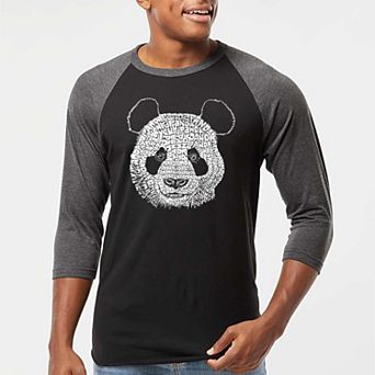 Panda - Men's Raglan Baseball Word Art T-shirt