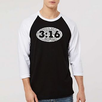 John 3:16 - Men's Raglan Baseball Word Art T-shirt