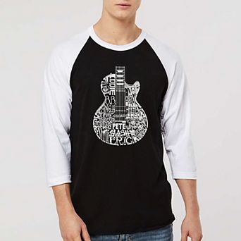 Rock Guitar Head - Men's Raglan Baseball Word Art T-shirt