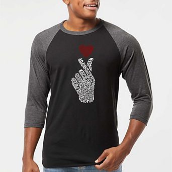 K-Pop - Men's Raglan Baseball Word Art T-shirt