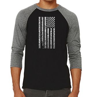 National Anthem Flag - Men's Raglan Baseball Word Art T-shirt