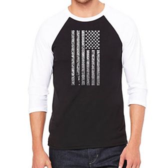 National Anthem Flag - Men's Raglan Baseball Word Art T-shirt
