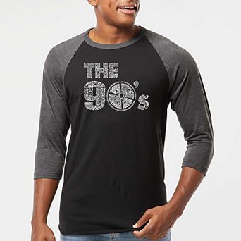90S - Men's Raglan Baseball Word Art T-shirt