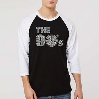 90S - Men's Raglan Baseball Word Art T-shirt