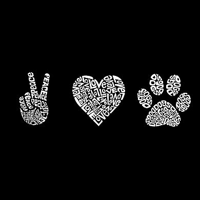 Peace Love Dogs - Men's Raglan Baseball Word Art T-shirt