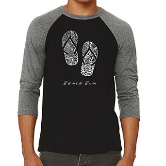 BEACH BUM - Men's Raglan Baseball Word Art T-shirt