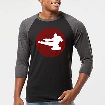 Types of Martial Arts - Men's Raglan Baseball Word Art T-shirt