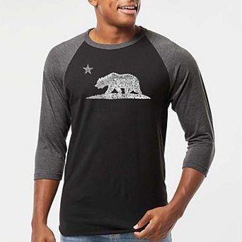California Bear - Men's Raglan Baseball Word Art T-shirt