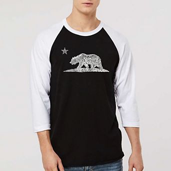 California Bear - Men's Raglan Baseball Word Art T-shirt
