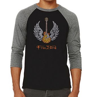 LYRICS TO FREEBIRD - Men's Raglan Baseball Word Art T-shirt