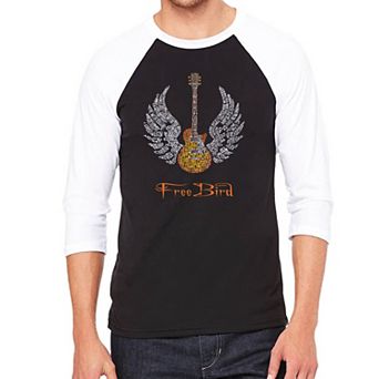 LYRICS TO FREEBIRD - Men's Raglan Baseball Word Art T-shirt
