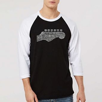 Guitar Head - Men's Raglan Baseball Word Art T-shirt